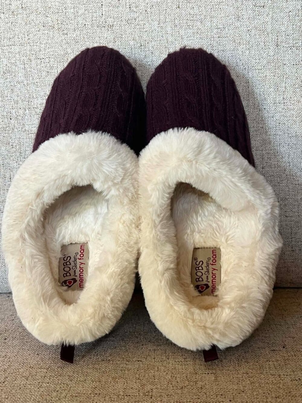 Bobs Sketchers Keepsakes "Ice Angels" Slippers Burgundy/Wine Size 7